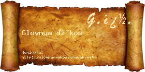 Glovnya Ákos névjegykártya